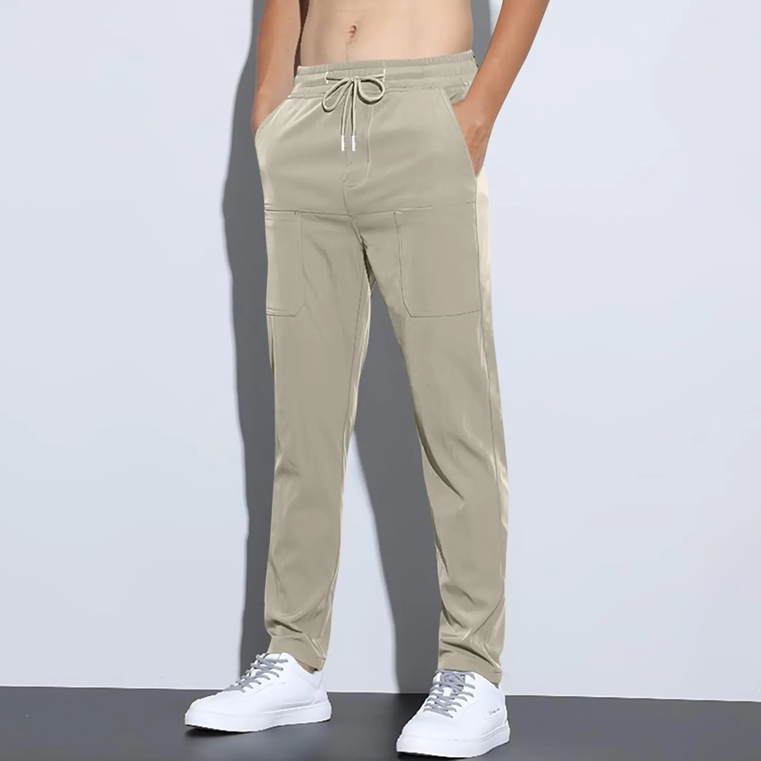 ADHOWBEW Mencomfy Cargo Pants Multipants High Stretch Multi-Pocket Durable Dry Fit Cargo Breathable Joggers