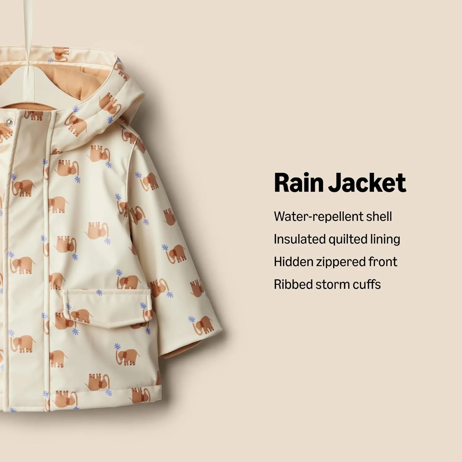Amazon Essentials x Sofia Grainge Toddlers and Baby Boys' Water-Repellent Rain Jacket