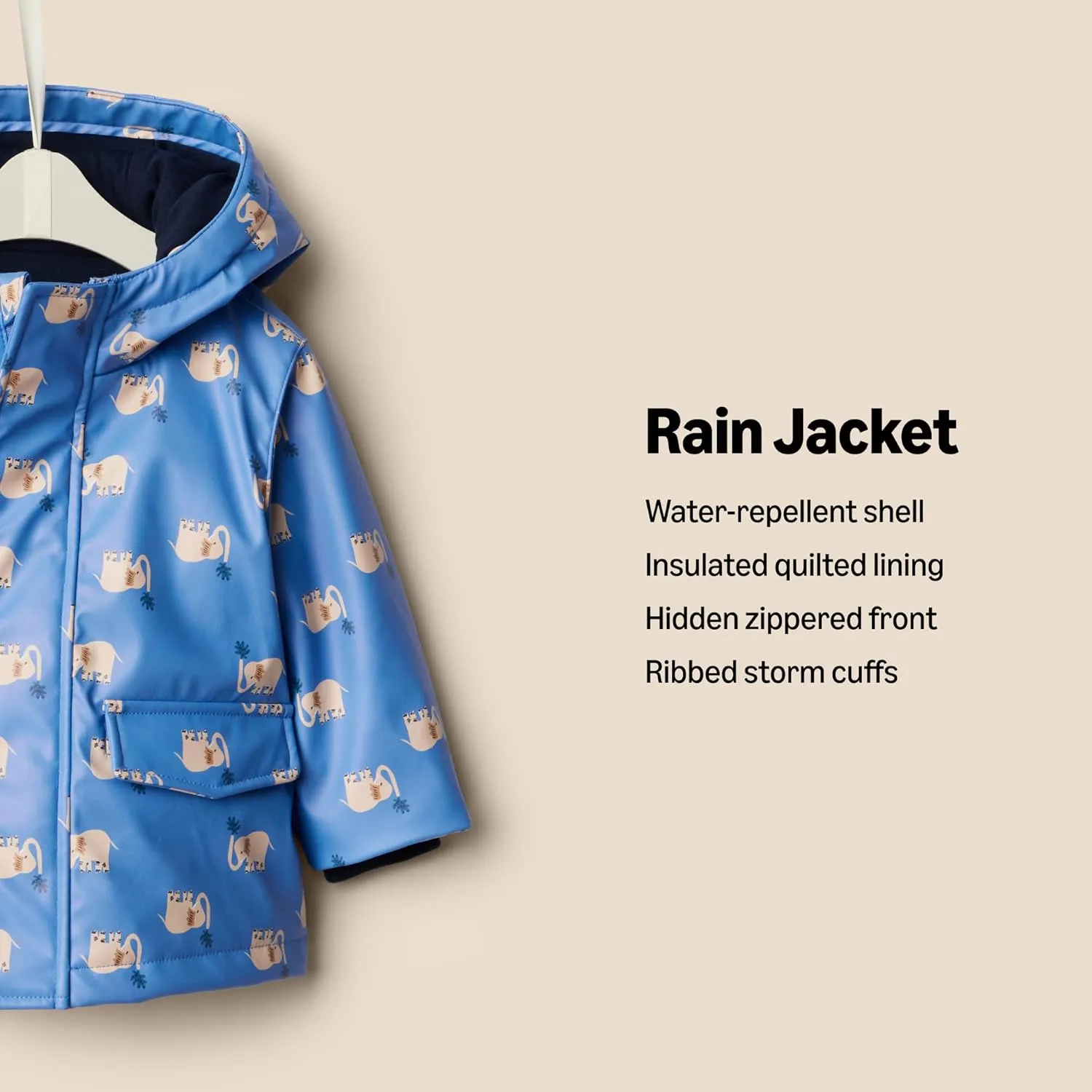 Amazon Essentials x Sofia Grainge Toddlers and Baby Boys' Water-Repellent Rain Jacket