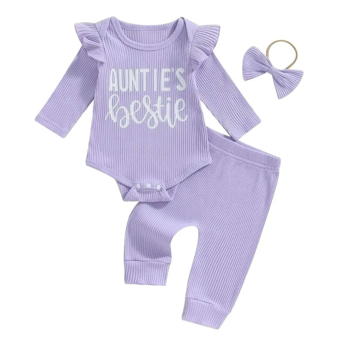 Auntie's Bestie Ribbed Baby Set
