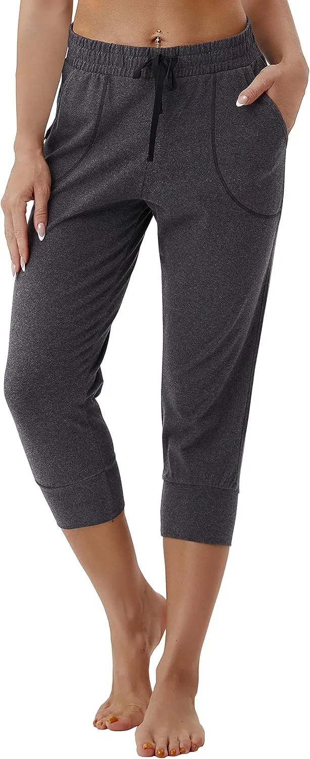 BUBBLELIME 19"/28" Women's High Waist Jogger Pants with Pockets Active Yoga Tapered Sweatpants Lounge Pants Capri