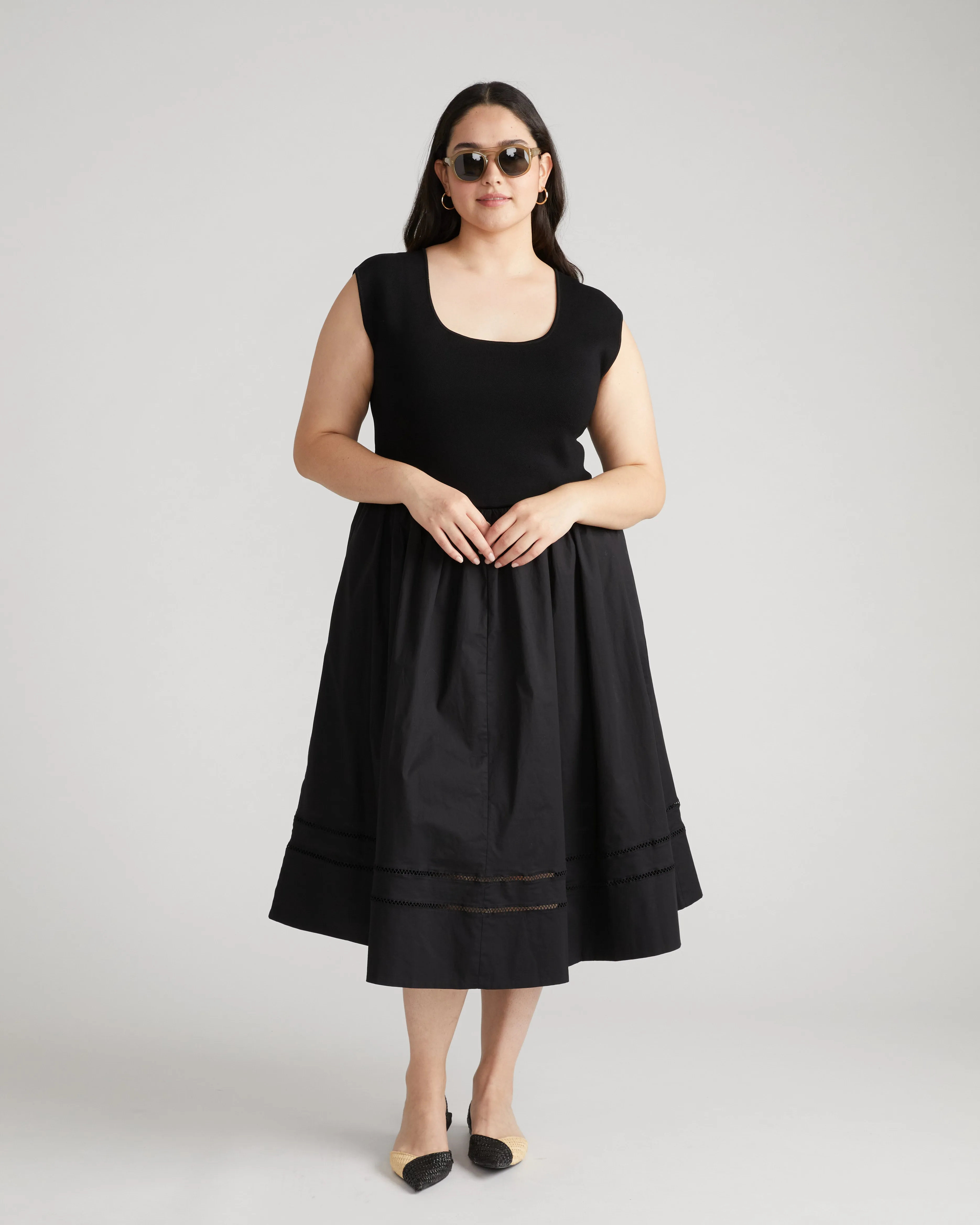 Chloe Combo Dress - Black