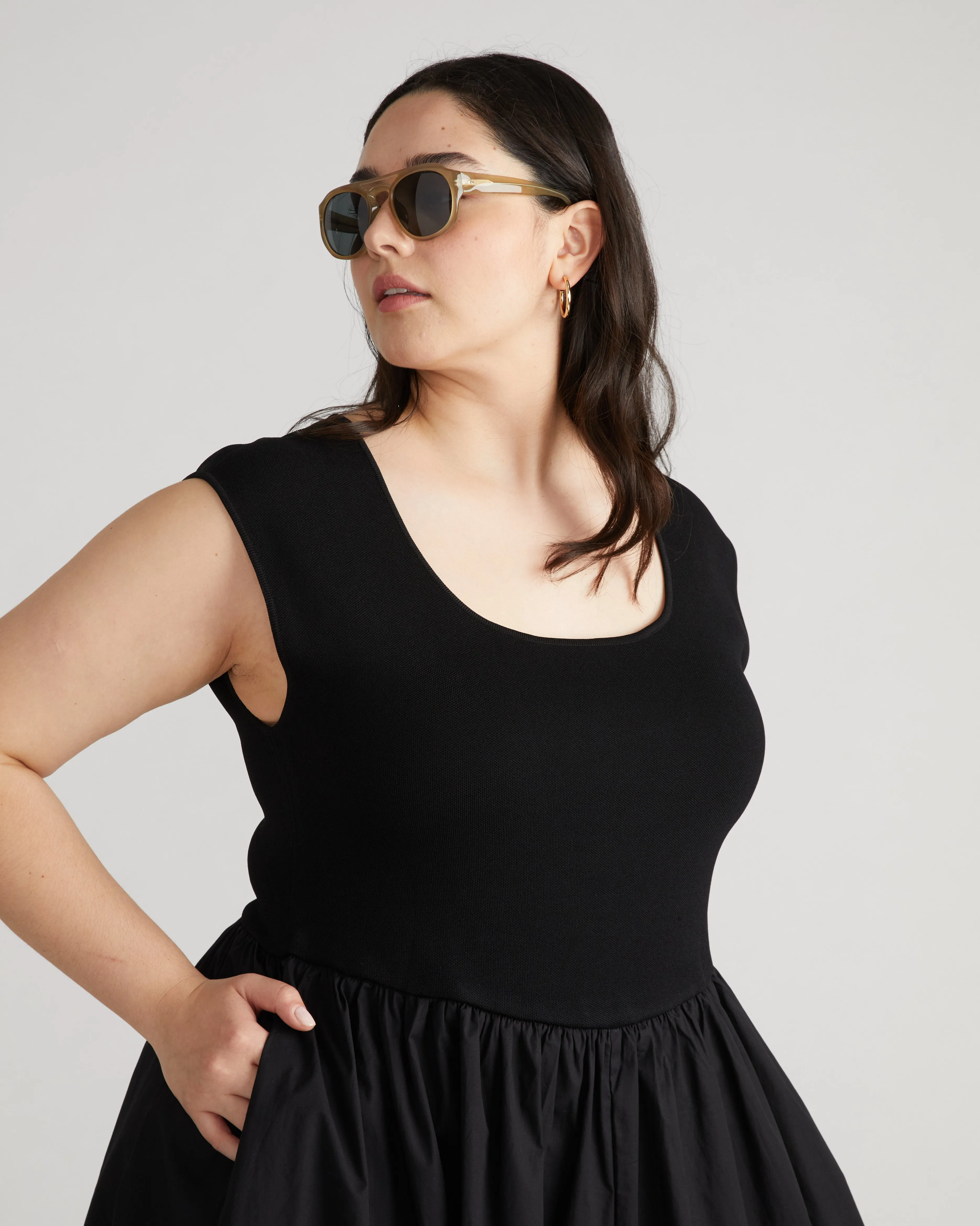 Chloe Combo Dress - Black