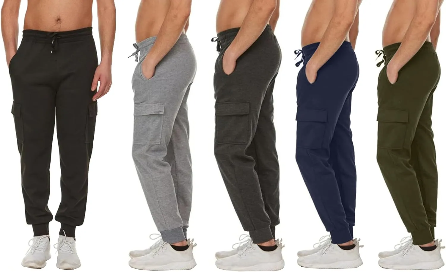 Galaxy by Harvic Mens Slim Fit Fleece Joggers with Side Pockets