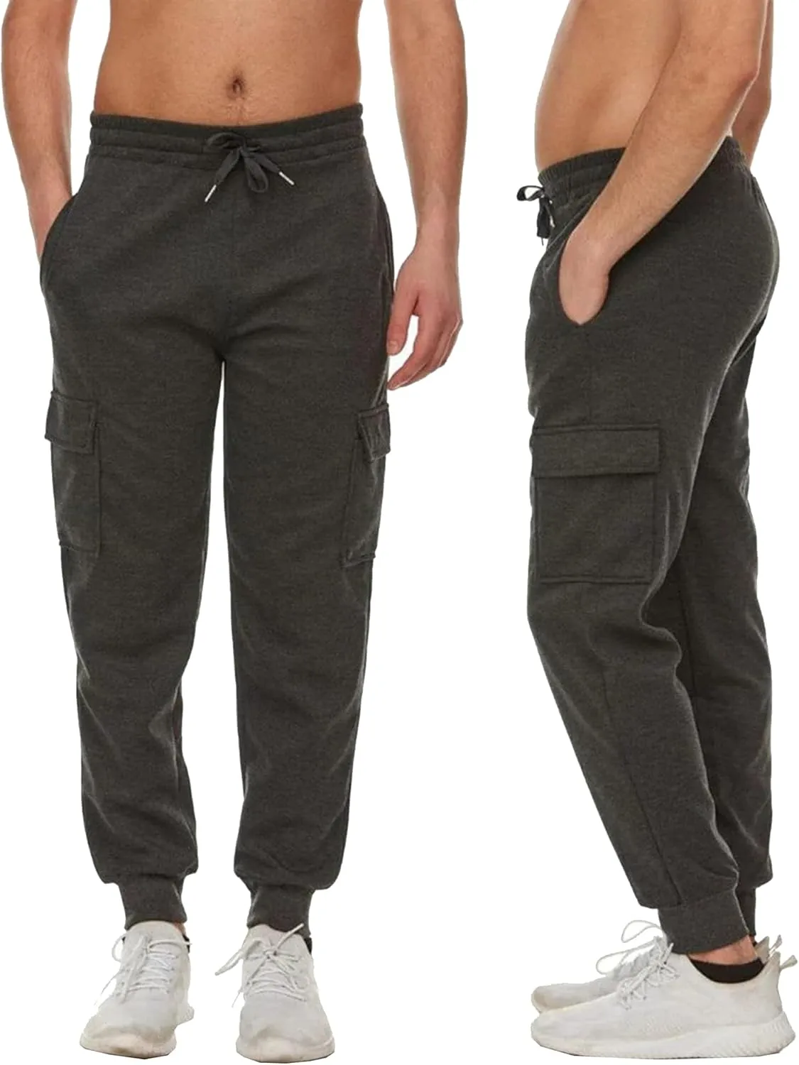 Galaxy by Harvic Mens Slim Fit Fleece Joggers with Side Pockets