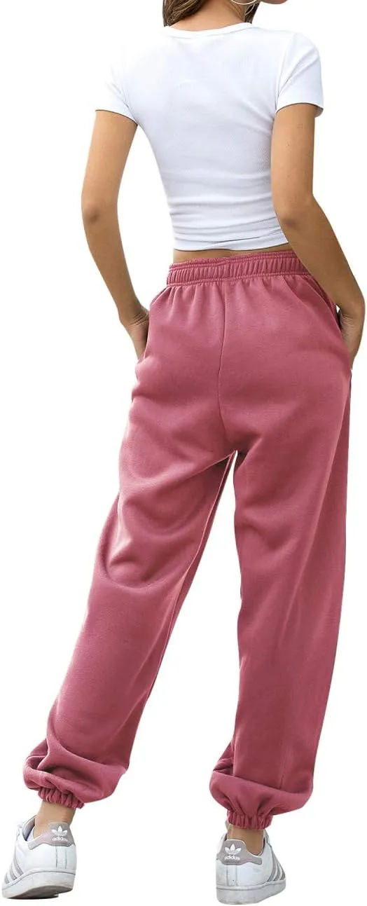 HeSaYep Women's High Waisted Sweatpants Workout Active Joggers Pants Baggy Lounge Bottoms