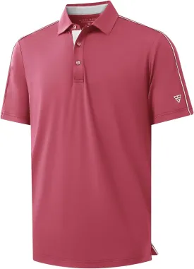 M MAELREG Golf Polo Shirts for Men Short Sleeve Dry Fit Solid Moisture Wicking Casual Performance Collared Mens Polo Shirts