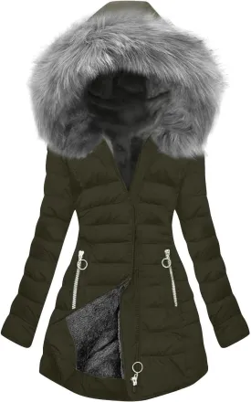 maisdgop Womens Winter Coats Mid Length Sherpa Lined Warm Heavy Jackets Thickened Windproof Outerwear With Fur Hood