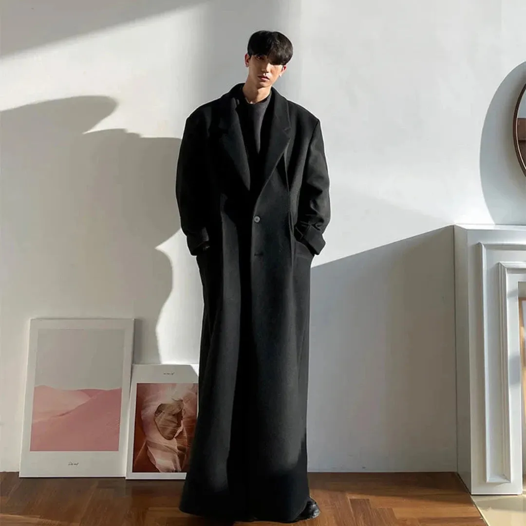 Men's Oversized Extra Long Wool Blend Coat