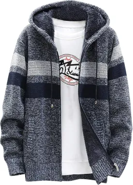 Men's Rain Jackets Waterproof Zip Up Fleece Jacket Heavyweight Hooded Sweatshirt Warm Thick Coat Jackets, M-3XL