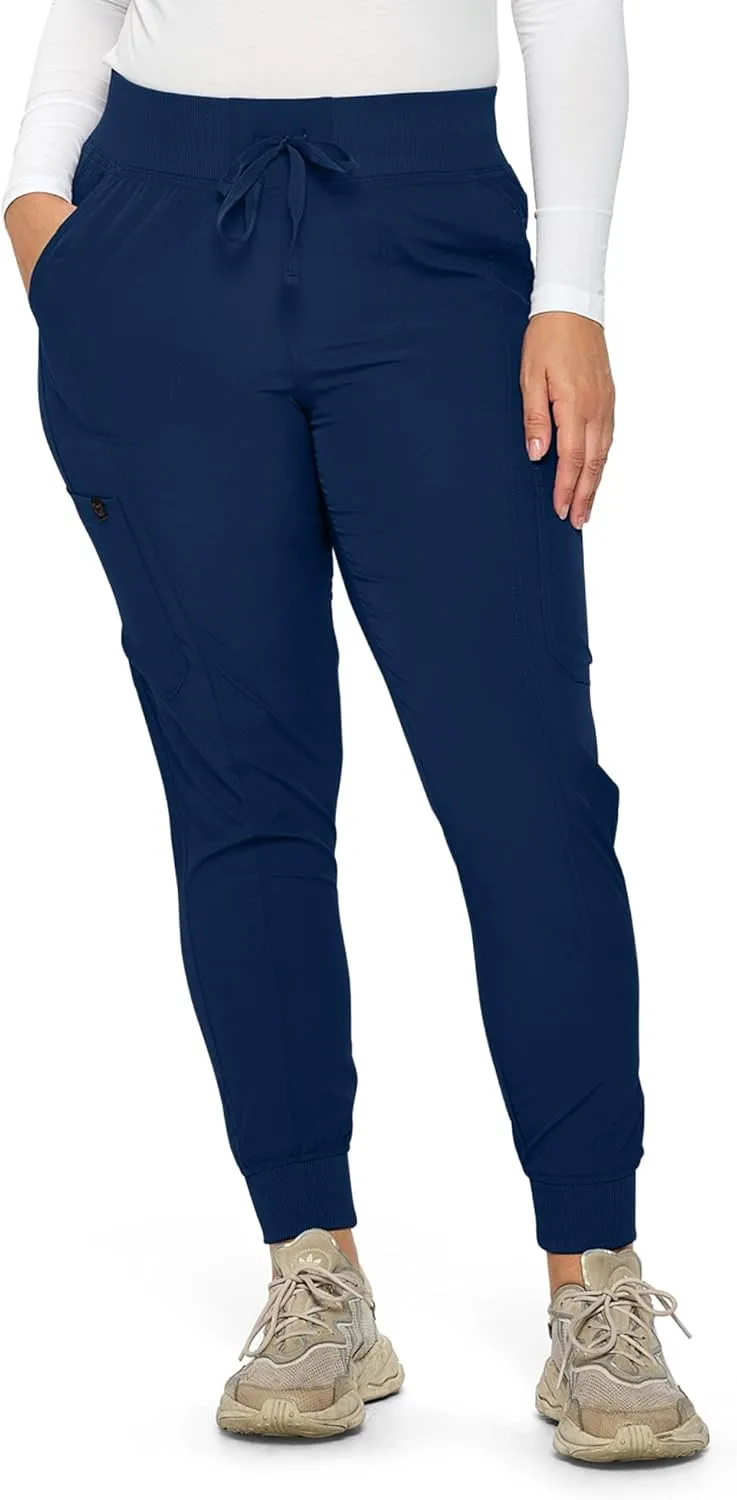 Monarch Uniforms Womens Jogger Scrubs Ribbed Jogger Scrub Pants for Women