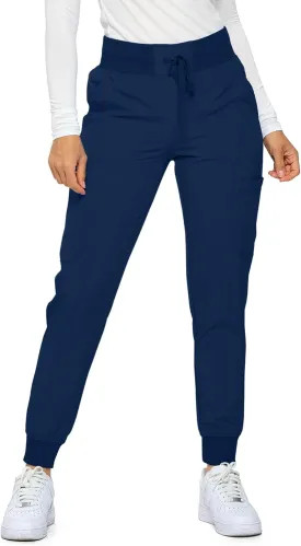 Monarch Uniforms Womens Jogger Scrubs Ribbed Jogger Scrub Pants for Women