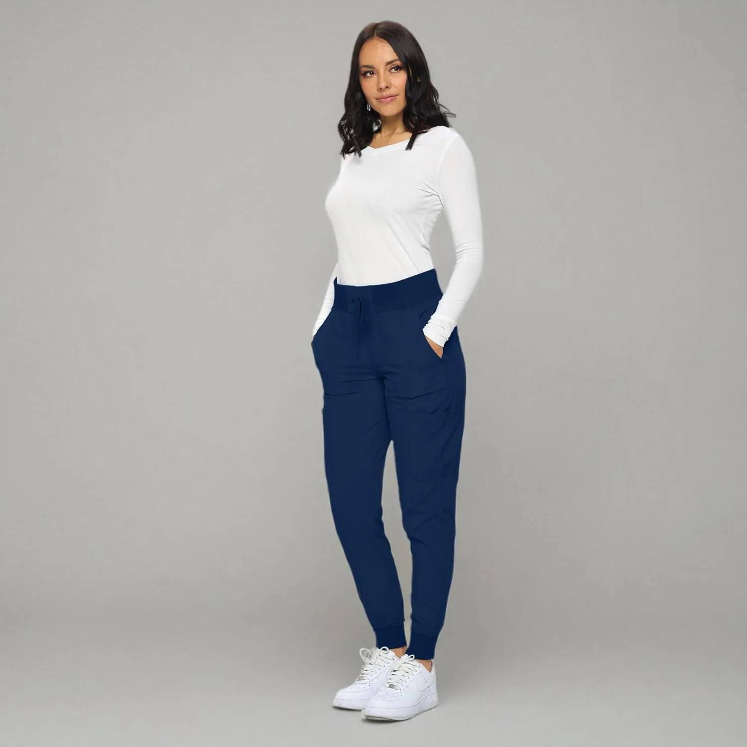 Monarch Uniforms Womens Jogger Scrubs Ribbed Jogger Scrub Pants for Women