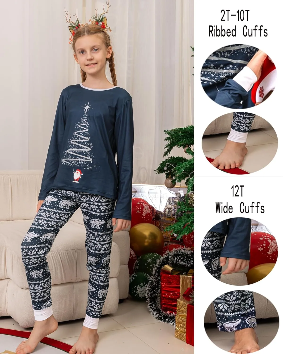 Rnxrbb 2024 Matching Family Christmas Pajamas Holiday Family Christmas Pjs Set Sleepwear Xmas Jammies Men Women Kids Couples