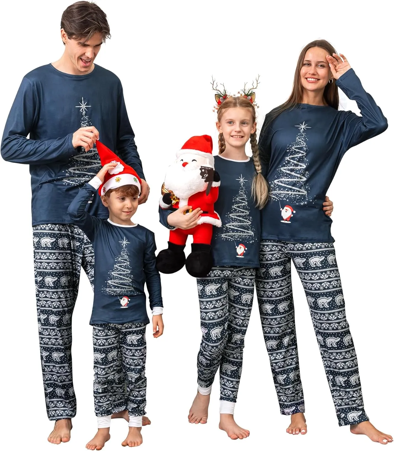 Rnxrbb 2024 Matching Family Christmas Pajamas Holiday Family Christmas Pjs Set Sleepwear Xmas Jammies Men Women Kids Couples
