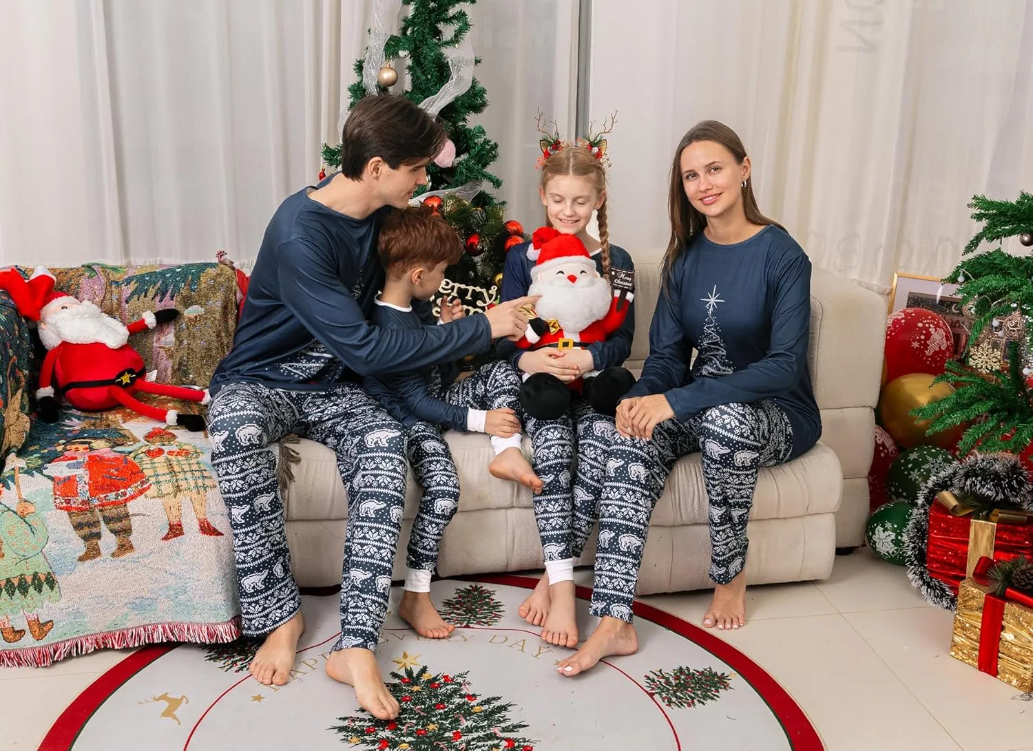Rnxrbb 2024 Matching Family Christmas Pajamas Holiday Family Christmas Pjs Set Sleepwear Xmas Jammies Men Women Kids Couples