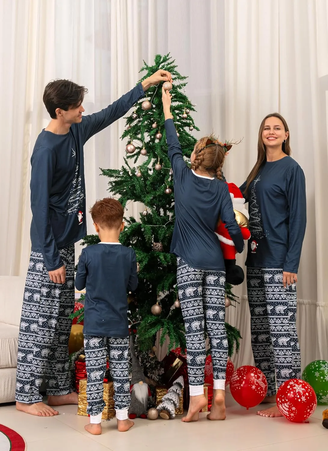 Rnxrbb 2024 Matching Family Christmas Pajamas Holiday Family Christmas Pjs Set Sleepwear Xmas Jammies Men Women Kids Couples
