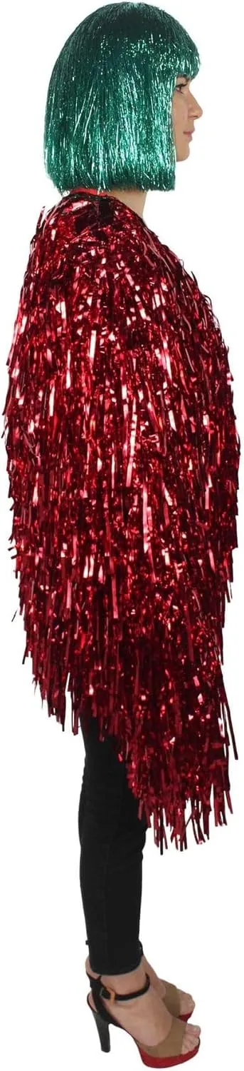 Unisex Thick Metallic Tinsel Foil Jacket - Extra Dense Shiny Glitter Costumes | Loose Fit Festival Rave Outfits