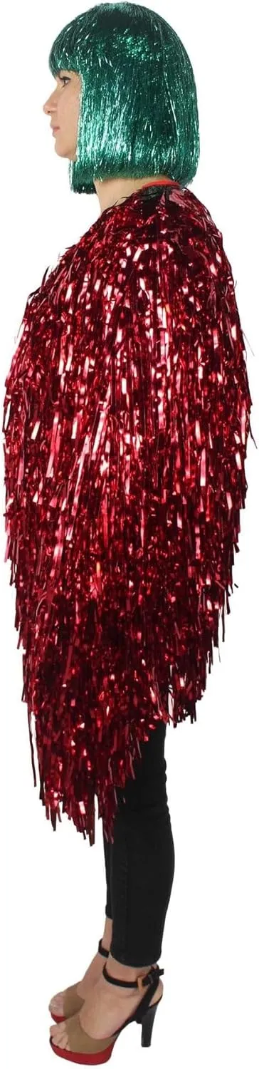 Unisex Thick Metallic Tinsel Foil Jacket - Extra Dense Shiny Glitter Costumes | Loose Fit Festival Rave Outfits