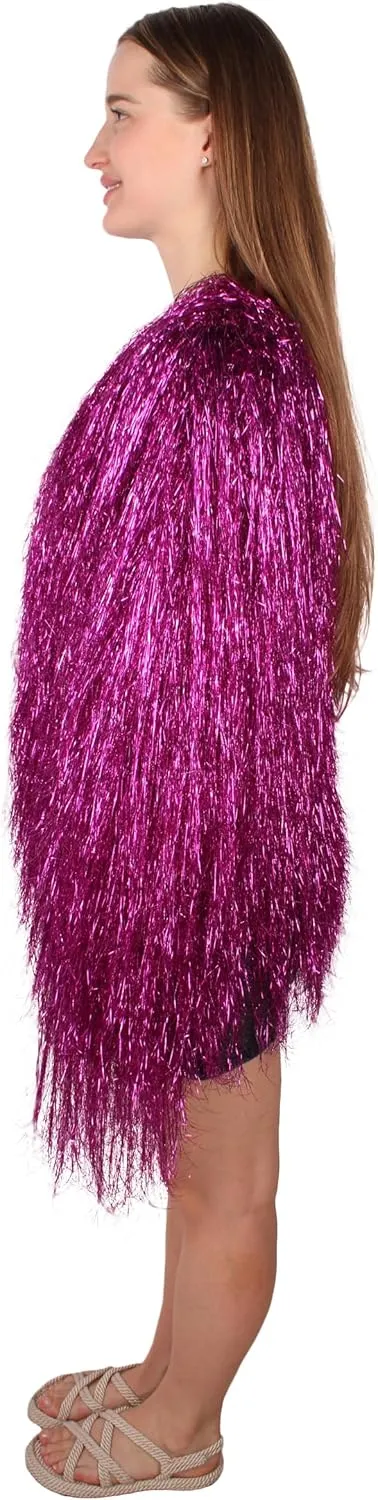 Unisex Thin Metallic Tinsel Foil Jacket - Extra Dense Shiny Glitter Costumes | Loose Fit Festival Fun Rave Dress