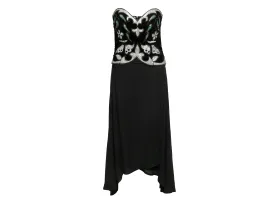 Vintage Black & Multicolor Karl Lagerfeld Embellished Gown Size FR 40