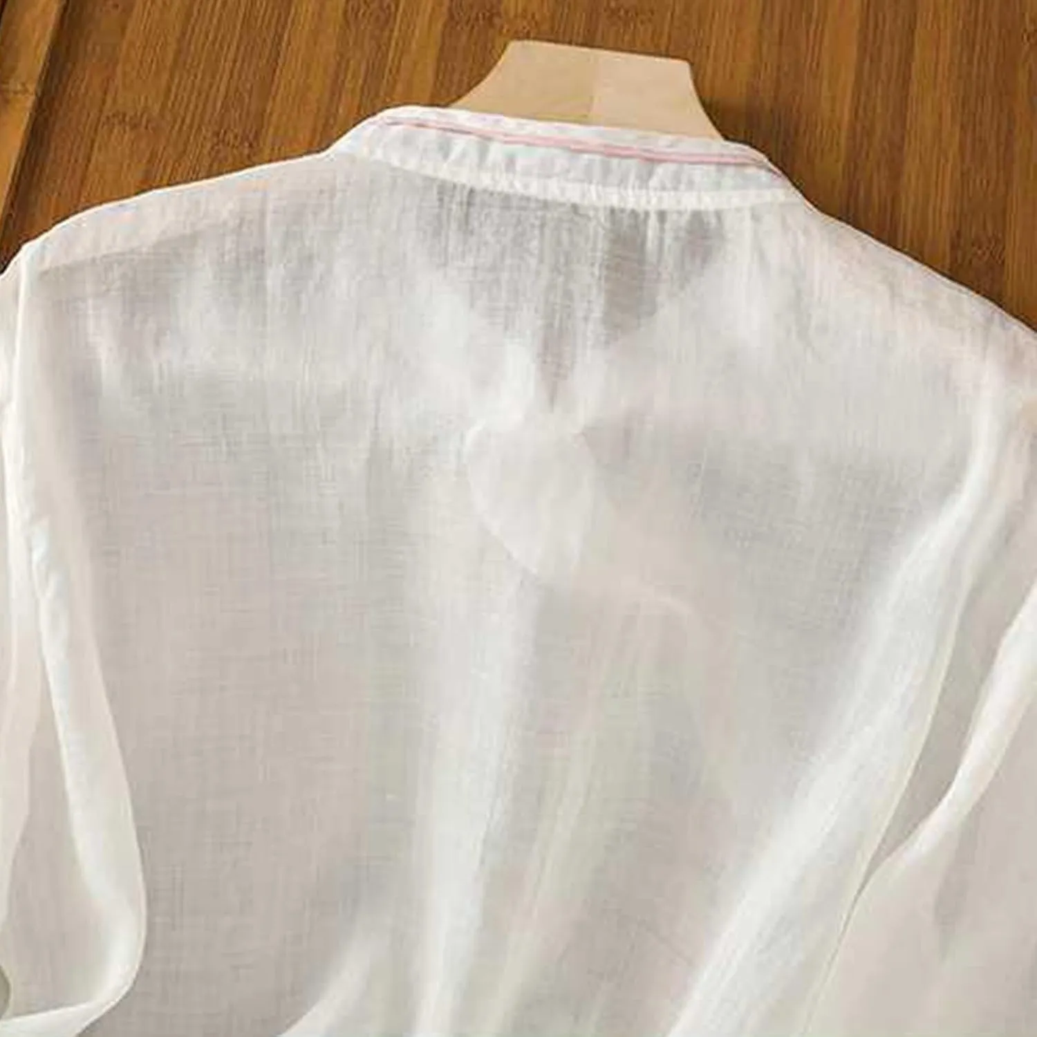 Women Cotton Linen Shirt Summer Floral Embroidered Blouse Retro Chinese Frog Button Traditional Mandarin Collar Tops