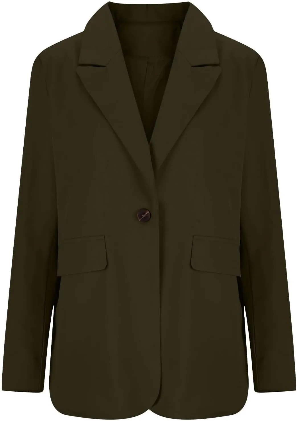 Womens Casual Blazers Business Casual Dressy Long Sleeve Single Button Open Front Jacket Lightweight Blazer Work Coat