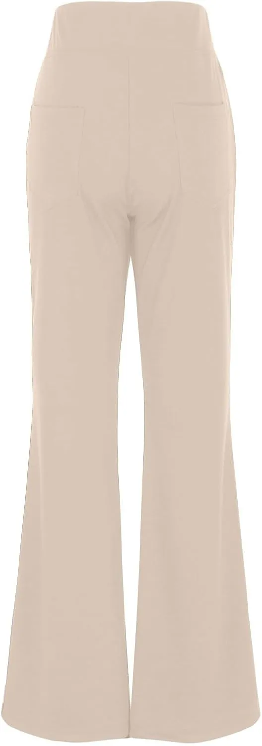 Womens Dress Pants High Wasited Bootcut Office Work Pants Soft Stretchy Trouser Style Yoga Pants with Pockets Slacks