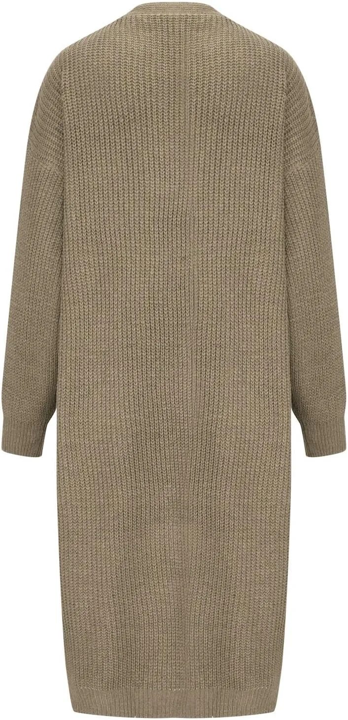 Womens Fashion 2024 Chunky Knit Open Front Long Cardigan Batwing Sleeve Casual Sweaters Plus Size Jackets Fall Outfits