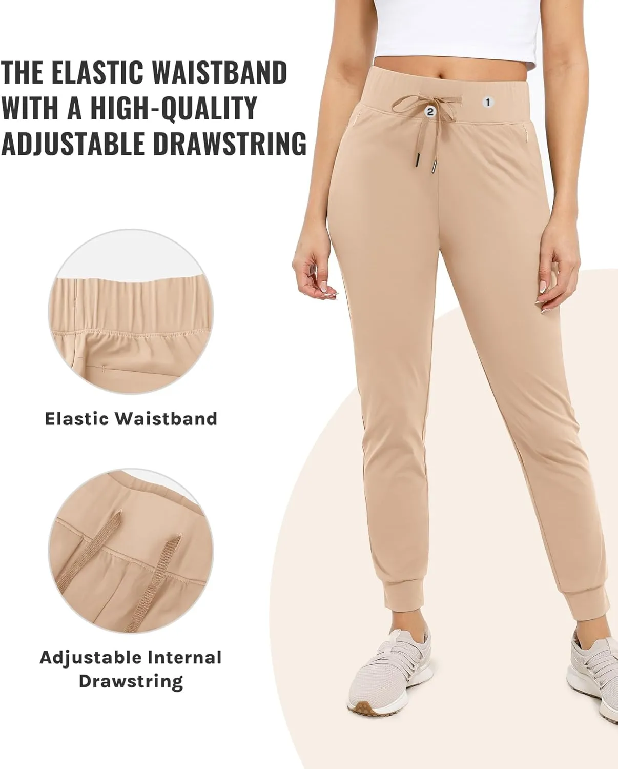 Womens Joggers with Pockets Ultra Soft Tapered Leg Joggers for Workouts and Running
