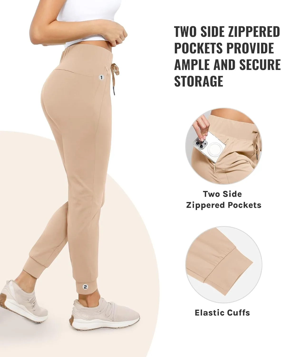 Womens Joggers with Pockets Ultra Soft Tapered Leg Joggers for Workouts and Running