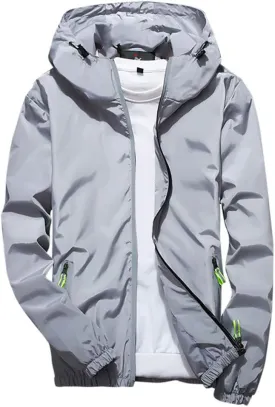 Ymosrh Men's Lightweight Work Jackets Water Resistant Rain Jacket Windproof for Hiking Fishing Running Sportswear, M-7XL